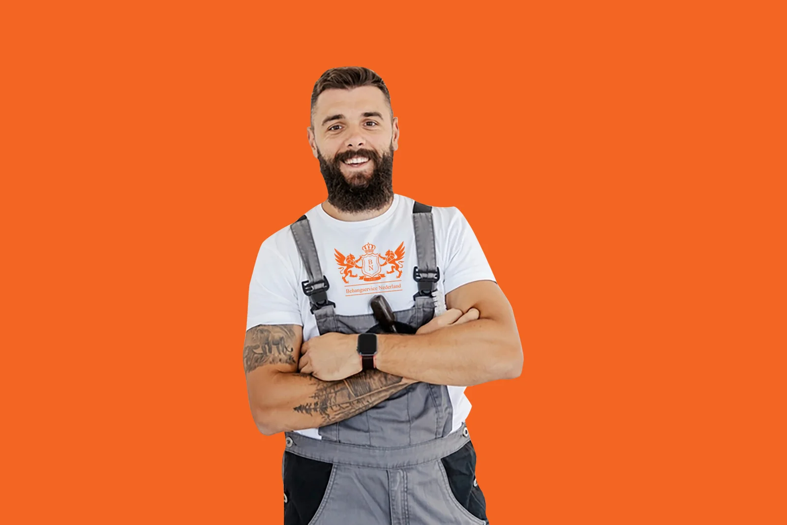 Dit is Jan onze glasvliesbehanger in Breda die bekend staat om zijn strakke werk.